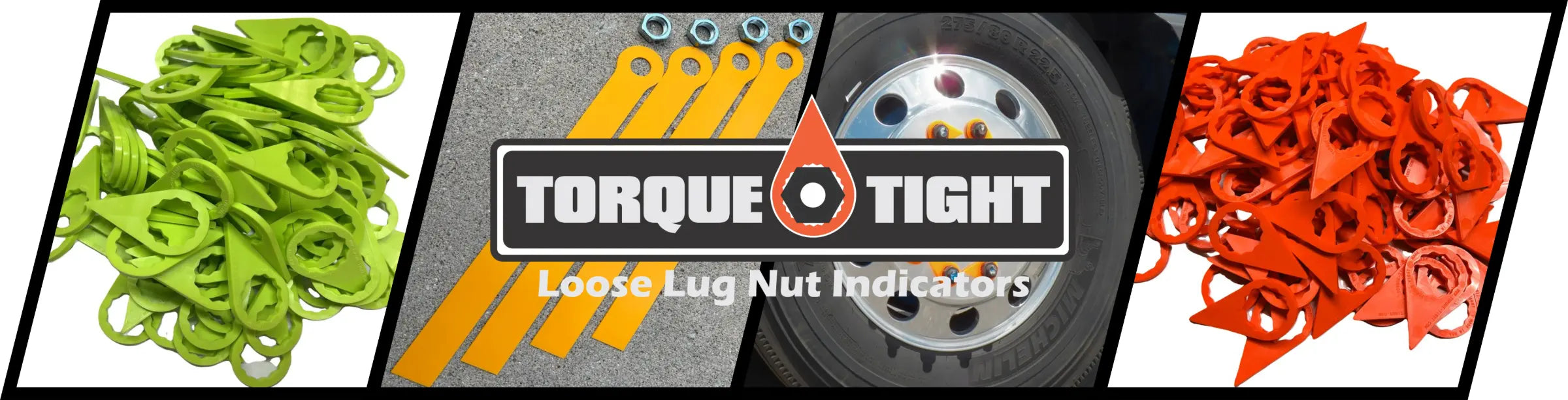 Torque Tight logo with loose lug nut indicators and skid stoppers