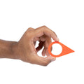 Hand holding single orange lug nut indicator 33mm